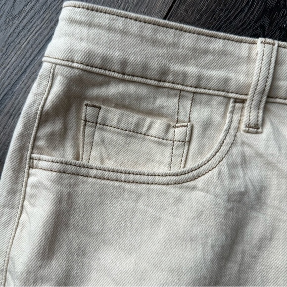 Torrid 20 mini skirt tan nude a-line short jean denim button fly plus size new - Picture 9 of 12